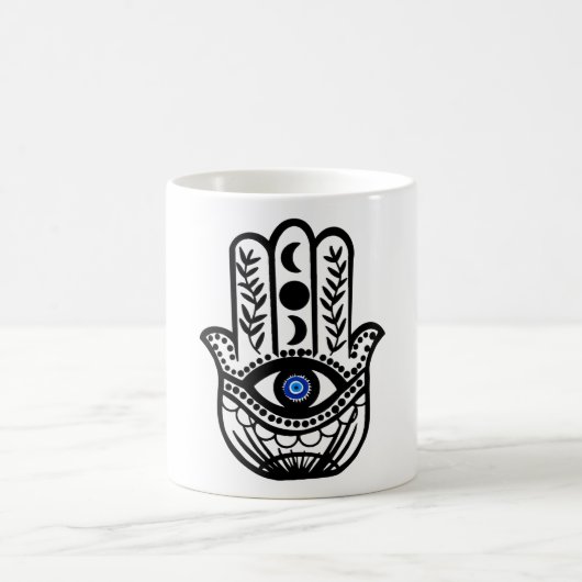 Hand van Hamsa Fatima Evil Eye Koffiemok (Center)
