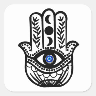 Hand van Hamsa Fatima Evil Eye Vierkante Sticker