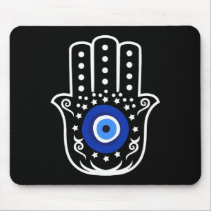 Hand van Hamsa Fatima Turkse Tijgeroog Bescherming Muismat