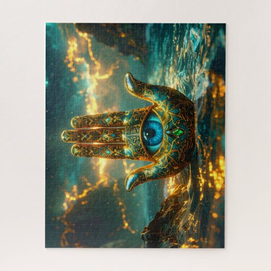 HAND VAN HAMSA – HAND VAN FATIMA – ZEN BOEDDHISME LEGPUZZEL (Verticaal)