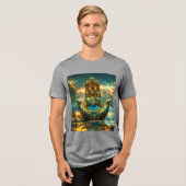 HAND VAN HAMSA – HAND VAN FATIMA – ZEN-BOEDDHISME Tri-Blend SHIRT (Voorkant volledig)
