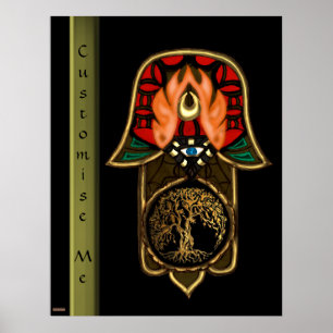 Hand van Hamsa: Levensboom Poster