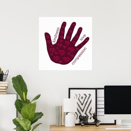 Hand van het hart poster (Thuiskantoor)