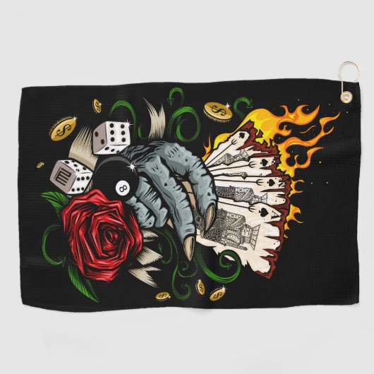 Hand van Kaarten Golfhanddoek (Horizontaal)