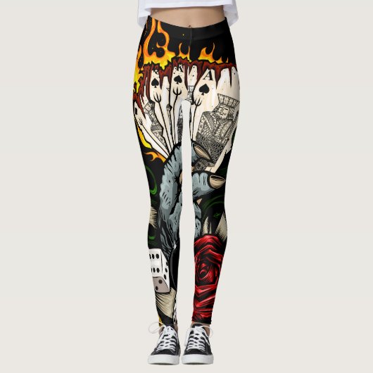 Hand van Kaarten Leggings (Voorkant)