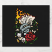 Hand van Kaarten Likeurfles Etiket (Enkel label)