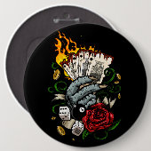 Hand van Kaarten Ronde Button 6,0 Cm (Voorkant /achterkant)