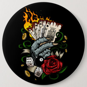 Hand van Kaarten Ronde Button 6,0 Cm