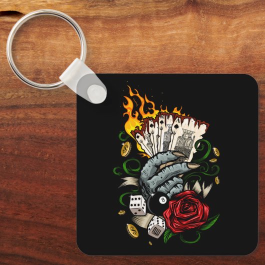 Hand van Kaarten Sleutelhanger (Voorkant)