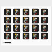 Hand van Kaarten Vierkante Sticker (Vel)