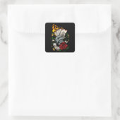 Hand van Kaarten Vierkante Sticker (Tas)