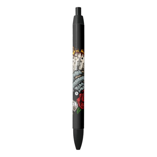 Hand van Kaarten Zwarte Inkt Pen (Voorkant Verticaal)