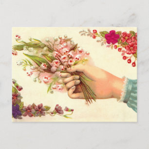  Hand van Liefde Het aanbieden van Lelies van de V Briefkaart