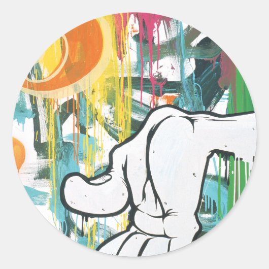 Hand van Man Ronde Sticker (Voorkant)