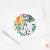 Hand van Man Ronde Sticker (Envelop)