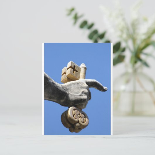 hand van St. Peter met de sleutels van de hemel Briefkaart (Staand voorkant)