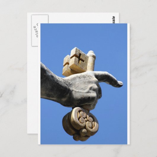 hand van St. Peter met de sleutels van de hemel Briefkaart (Voorkant / Achterkant)