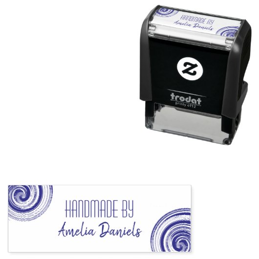 Hand Vervaardigde Swirl Zelfinking Rubber Stamp Zelfinktende Stempel (In situ)