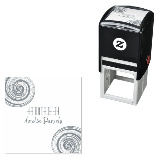 Hand Vervaardigde Swirl Zelfinking Rubber Stamp Zelfinktende Stempel (In situ)