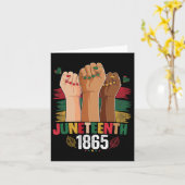 Hand vier Juneteenth 1865 Schattig Juneteenth Jun Kaart (Gele Bloem)