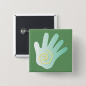 Hand Vierkante Button 5,1 Cm (Voorkant /achterkant)