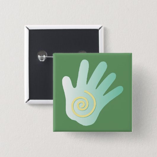 Hand Vierkante Button 5,1 Cm (Voorkant /achterkant)