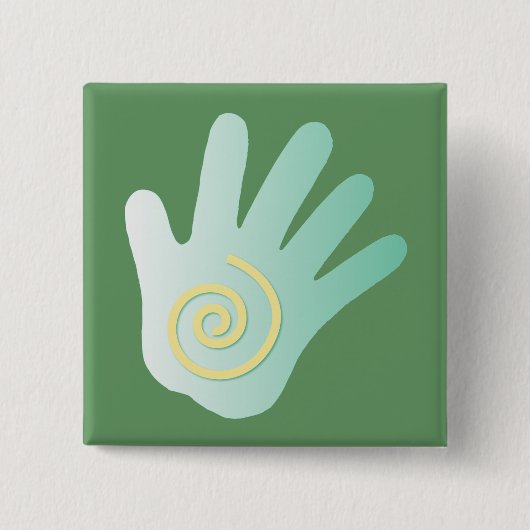 Hand Vierkante Button 5,1 Cm (Voorkant)