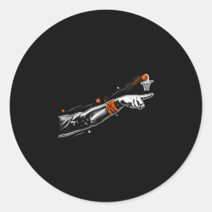 Hand vinger wijzend meme grappig basketbal ronde sticker