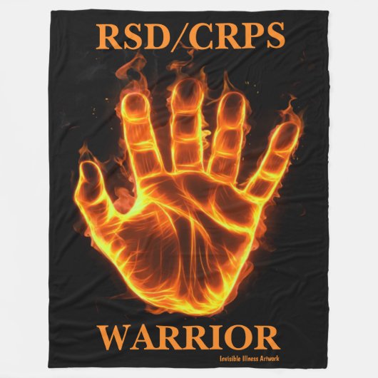 Hand/Vlammen...RSD/CRPS Fleece Deken (Voorkant)