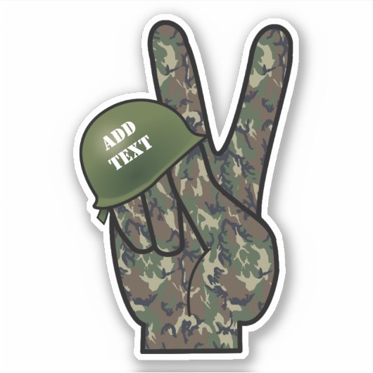 Hand Vrede Camouflage Sticker (Voorkant)