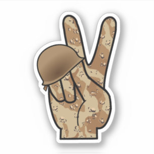 Hand Vrede Camouflage Sticker