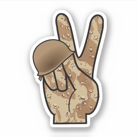 Hand Vrede Camouflage Sticker (Voorkant)