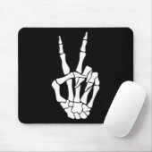 Hand Vrede Teken Bone Halloween Pocket Skeleton Muismat (Met muis)