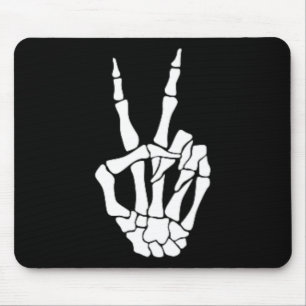 Hand Vrede Teken Bone Halloween Pocket Skeleton Muismat