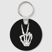 Hand Vrede Teken Bone Halloween Pocket Skeleton Sleutelhanger (Voorkant)