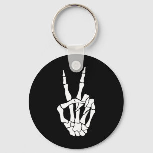 Hand Vrede Teken Bone Halloween Pocket Skeleton Sleutelhanger