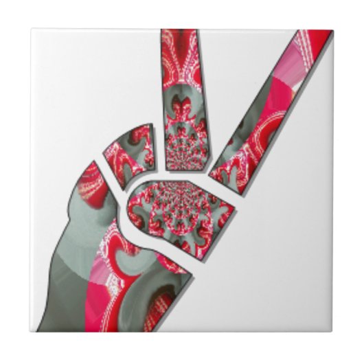 Hand vredesteken tegeltje (Voorkant)