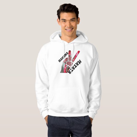 Hand vredesteken. Vingergroet voor de vrede Hoodie (Voorkant volledig)