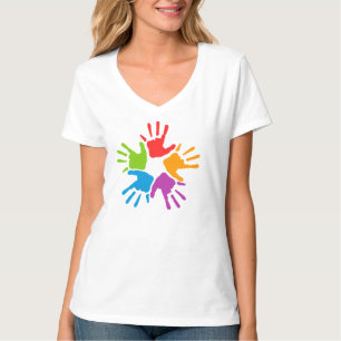 "Hand" VrouwenHanes Nano V-Neck T-Shirt