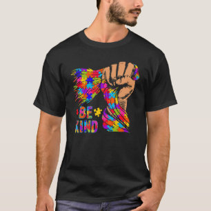 Hand Vuist vasthoudend Autism Puzzle Vlag Pride We T-shirt