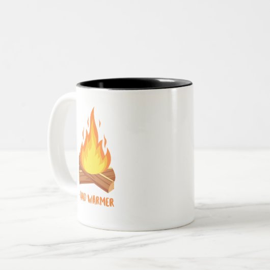 Hand Warmer Camp Fire Tweekleurige Koffiemok (Voorkant links)