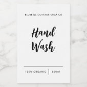 Hand Wash Label, Elegant Script Product Label Voedselcontainer Etiket (Enkel label)