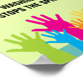 Hand Washing Stop met het verspreiden van Germs Co Poster (Hoek)