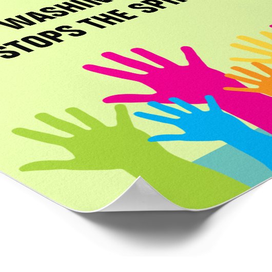 Hand Washing Stop met het verspreiden van Germs Co Poster (Hoek)