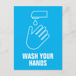 Hand Wassen Hygiënische Sign Corona Virus Covid19 Briefkaart