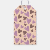 Hand watercolor harten chocolade roze cadeaulabel (Achterkant)