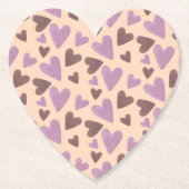 Hand watercolor harten chocolade roze kartonnen onderzetters (Voorkant)
