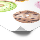 Hand watergekleurde bevroren gemengde donuts poster (Hoek)