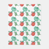 Hand Waterkleurige Elegant Green Sinaasappel Pumpk Fleece Deken (Voorkant)