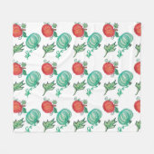 Hand Waterkleurige Elegant Green Sinaasappel Pumpk Fleece Deken (Voorkant (Horizontaal))